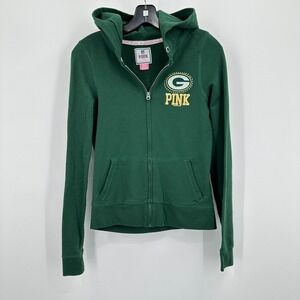 Victoria's Secret Pink Green Bay Packers Hoodie Sweatshirt S‎ Green Football